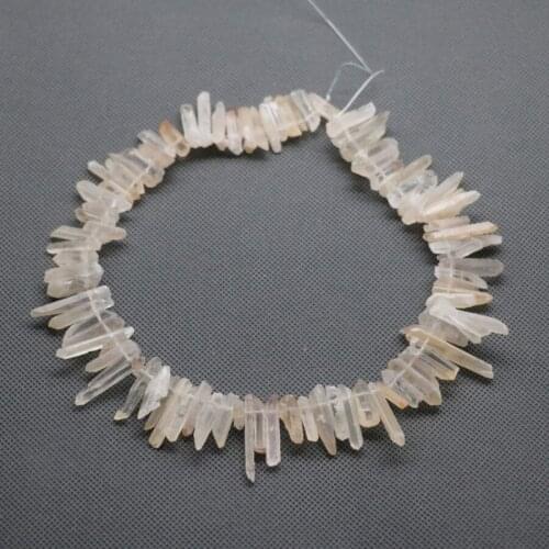 1Strand Champagne Crystal Point Pendant Dream Top Drilled Gems Freedom Shape Jewelry Making Connector Suppliers Crafts Necklace