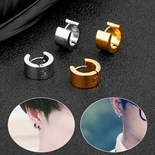 1Pairs Anti-Allergic Titanium Steel Earring Punk Rock Stud Earrings Men Fashion Jewelry Women Small Circle Round Stud Earrings