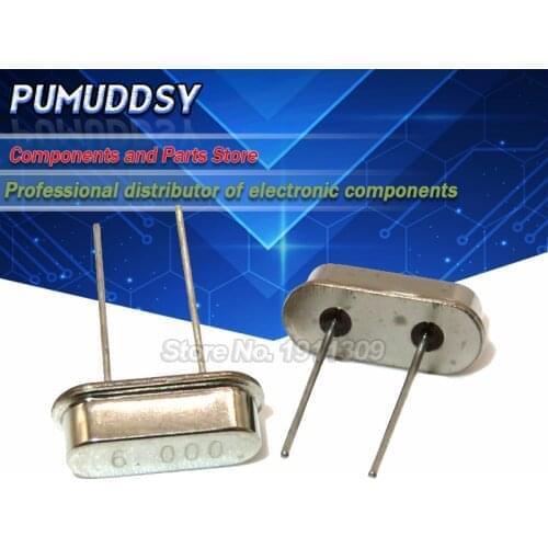 100PCS 6.000M 6.000Mhz 6 Mhz igMopnrq Quartz Crystal Resonator Passive Oscillator HC 49S New HC-49S