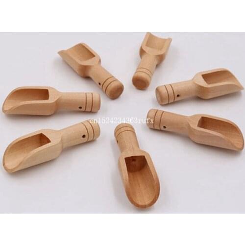 100 pcs Salt Tea Scoop Tableware Natural Wooden Crafts Spoon Small Condiment Sugar Spoon Wood Tea Spoon Tea Scoop