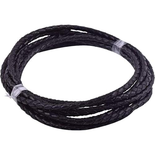 2m/lot 11 Colors 4mm Round Braided PU Leather Cord Rope Thread Necklace Bracelet for DIY Jewelry bolo tie cord necktie