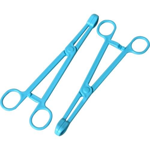 2pcs Dental ABS Hemostatic Forceps Ear Lip Nose Forcep Tool Round Open Plier Big Chuck Disposable Clamp