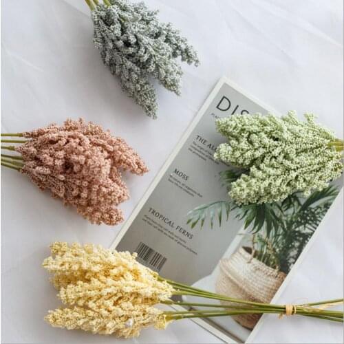 6pcs/lot Artificial Mini Wheat Grain Photo Studio Home Decoration Wedding Photography Props Outdoor Balcony Decor Background