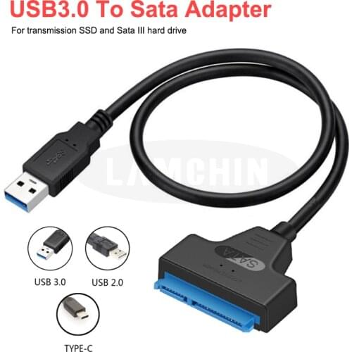 USB 3.0 Adapter Suport 2.5 Inches External SSD HDD Hard Drive 22 Pin Sata III Cable Sata USB Cable Sata To USB Sata 3.0 Adapter