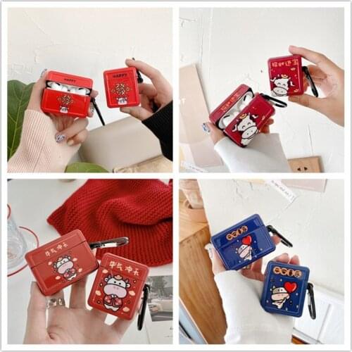 Cute Print Cow Wireless Bluetooth Case For Apple Airpods Pro Earphone Imd Headphones Cases For Airpods 2 1 3 Protective Cover