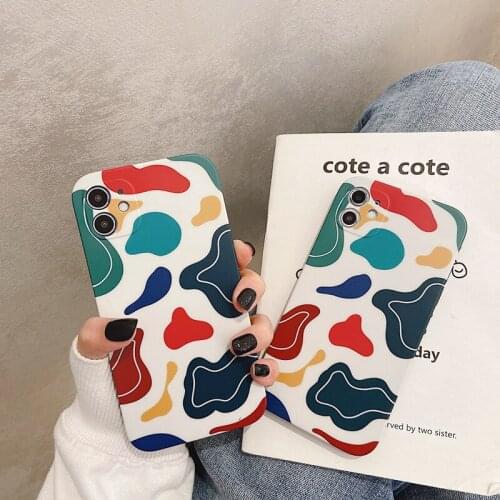 Retro Art Abstract Geometry Phone Case For iPhone 12 X Xs max Xr 11 Pro Max 7 7 Puls 7 8 Puls SE 2020 Soft Silicone Cover Coque