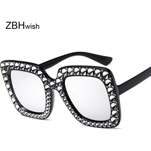 Black Vintage Big Square Sunglasses Women Oversized Luxury Brand Fashion Sun Glasses Female Lady Shades UV400