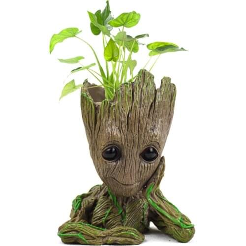 Tree Man Baby Anime Action Figure 14cm Dolls Penholder Guardians Model Hero pen pot and flower pot Toys