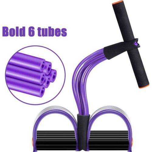 6 Tube Fitness Resistance Bands Exercise Equipment Elastic Fitness Rope Sit Up Pull Rope Gym Workout Fitness Equipment