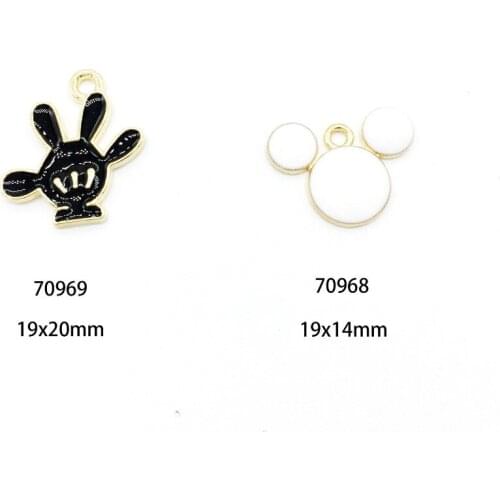 DIY 10pcs Fashion Enamel Mickey head hand Alloy Charm Gifts Making key chain Bracelet Necklace earring diy Jewelry Accessories