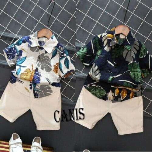 Summer Toddler Kid Baby Boy Clothes Print Outfits Short Sleeve T-Shirt+Short Pants Tops 2PCS Casual Set 1-6Years