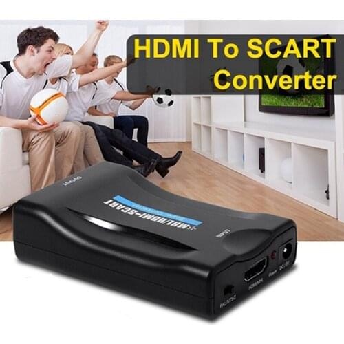 HDMI to SCART Composite Video Converter Audio Adapter with USB Cable for SKY TV