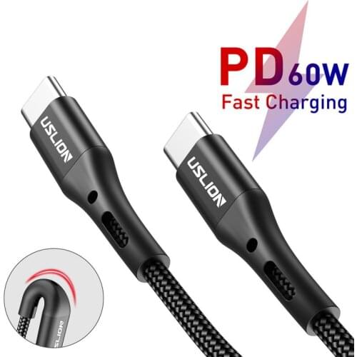 1M 2M 3M 60W USB C Type-C Fast Charging Cable Charge Data Cord Double Type-C Head Data Line Cord For PD Charger Adapter TXTB1