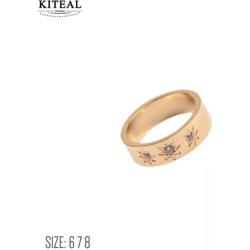 KITEAL aliexpress Gold Vermeil size 6 7 8 rings for women 2020 for women Six-pointed star prices in euros charms