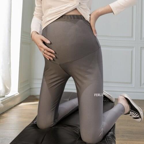 8854# Autumn Spring Stretch Maternity Shark Pants Elastic Waist Belly Pencil Legging Clothes for Pregnant Women Sports Casual