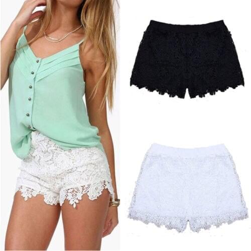 Summer Shorts Women Lace Casual High Waisted Mini Short Hot Shorts Pantalones Cortos De Mujer