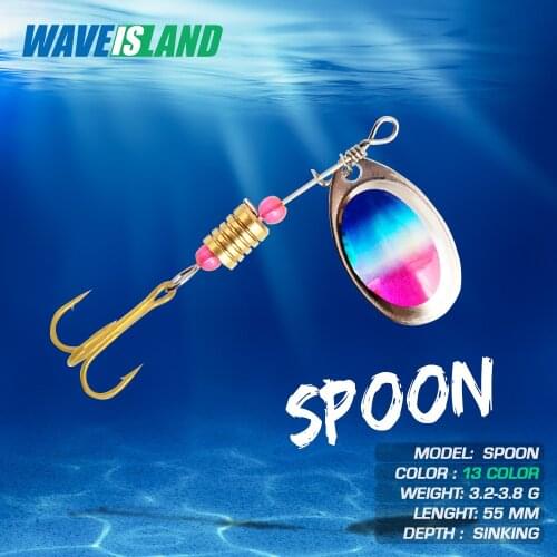 Luya rotating metal Sequin 5.5cm/3.1g hook bionic bait rotating iron fishing gear bait