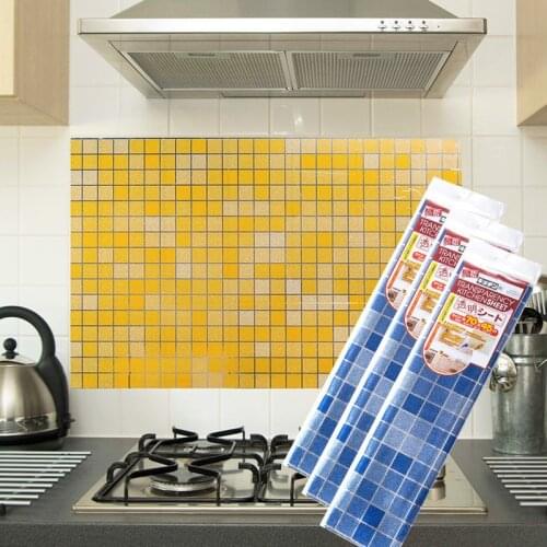 Oil-Proof Kitchen Wall Sticker Self-Adhesive Lattice Stickers Aluminum Foil Toilets Bathroom Waterproof Decorative Wallpaper