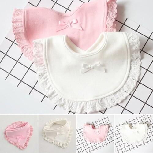 Fashion Cotton Newborn Lace Bow Baby Bibs Slabbetjes express Girls&Boys Burp Cloth Infant Bibs Baberos Infant Saliva Towels Bibs