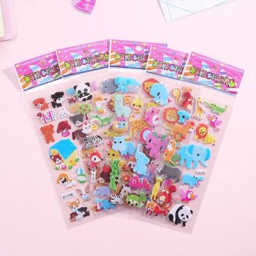 Cartoon DIY Stickers colorful Waterproof Bubble Sticker Home Deco Kids Toddlers Education Classic Toy for Boy Girl Party Gifts