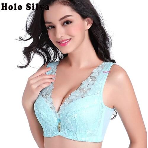 Soft Steel Rings Full Cup Sexy Lace Bra Push Up Sexy Lace Bra Women Beautiful Lace Vest Style Brassiere 90 95 100 B C D Cup Bras