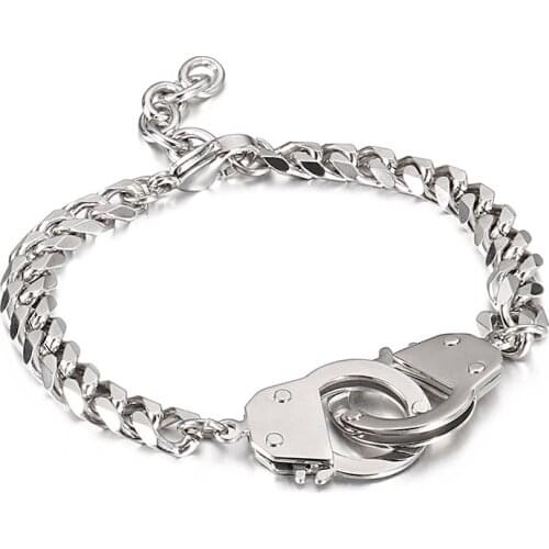 Stainless Steel O-chain Handcuffs Accessories Featured Mens Fashion Bracelets Jewelry Holiday Gifts Jewels Store