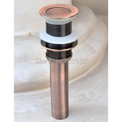New Arrival Red Copper Pop UP Bathroom Basin and Sink Drain Without Overflow lsd054