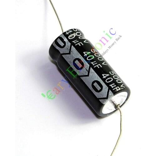 Wholesale and retail 50pc 500V 40uf 85C New long copper leads Axial Electrolytic Capacitor audio amps free shipping