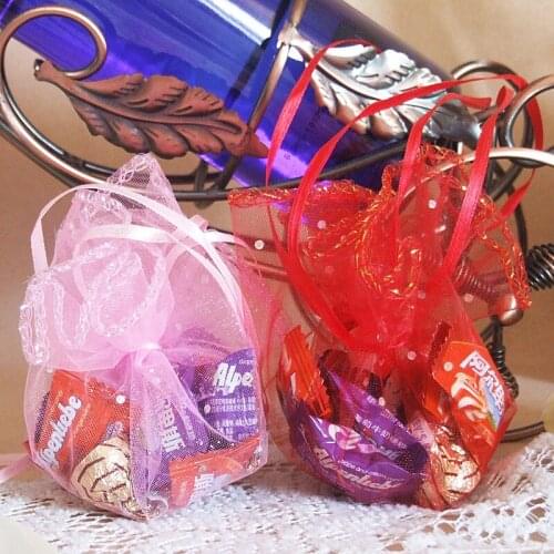 Wholesale Free Shipping Dia. Round Organza Bags 26cm,Drawable Wedding Gift Bags & Pouches,100pcs/lot