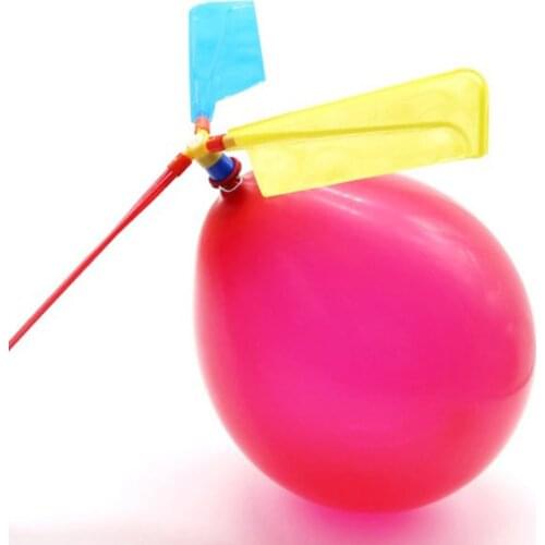 2pcs wholesale Fun physics experiment Homemade Balloon Helicopter DIY material,home school educational kit,your kids best gift