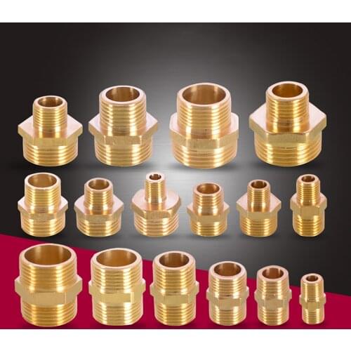 Reducing Brass Pipe Nipple Fitting Quick Coupler Adapter 1/8 1/4 3/8 1/2 3/4 1 BSP Male to Male Thread Water Oil Gas Connector