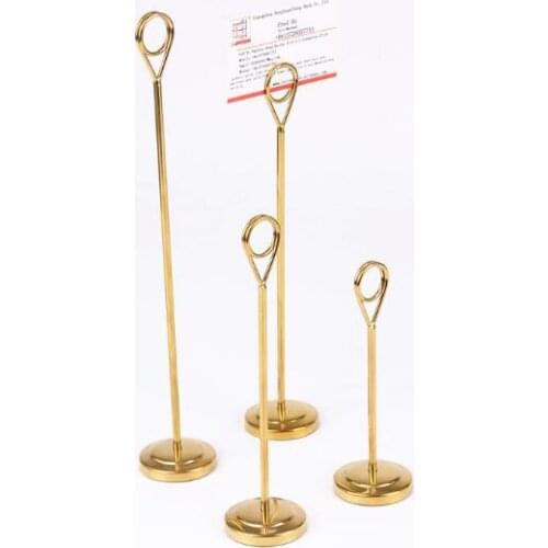 Luxury Gold 6/8/12 inch Tall Stainless Steel Table Number Holders Wedding Party Decoration Name Number Card Stand