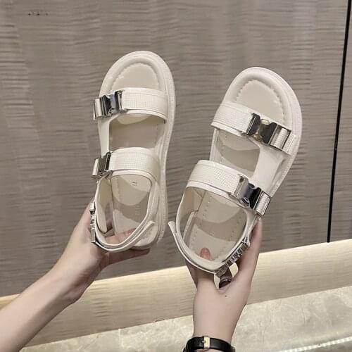 Sandals Women Summer New Fashion Womens Sandals 2021 Solid Color Round Head Comfortable Open Toe Casual Shoes Platform Shoes