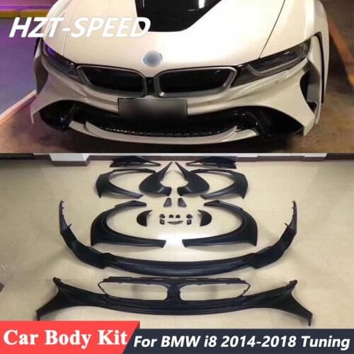 Wide Style FRP Front Rear Bumper Side Skirts Car Body Kit For BMW i8 2014-2018