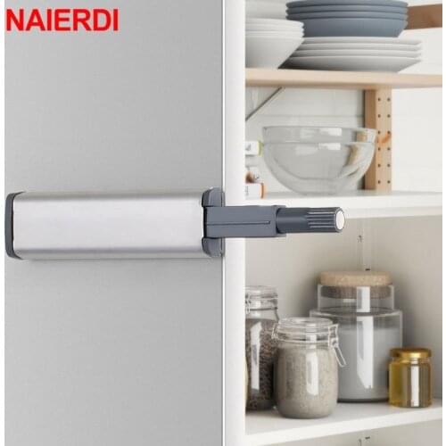 NAIERDI 10PCS Stainless Steel Cabinet Catches Push to Open Damper Buffer Invisible Cabinet Pull Magnetic Touch Switch Rebounder