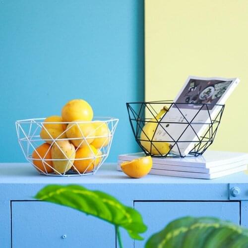 Nordic Fruit Plate Creative Household European-style Basket Snack Fruit Wrought Pot Modern F9O7 Simple Fruit Drain Dried Ir G3B4
