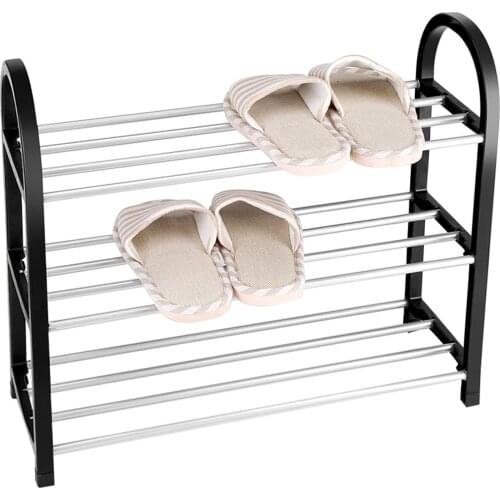 Standing Shoe Rack Aluminum Metal Simple And Economical Shoe Rack DIY Shoes Storage Shelf Multi-Layer Lightweight Home Organizer