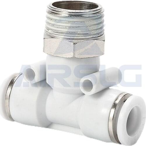 High Quality PB 4 6 8 10 12mm Hose Tube Air Fitting 1/4" 1/8" 3/8" 1/2"BSPT Male Thread Pipe Coupler Pneumatic Connector