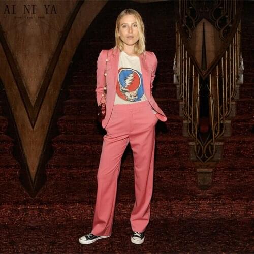 NEW 2019 watermelon womens business suits blazer ladies formal pant suits for weddings female office uniform work wear suits