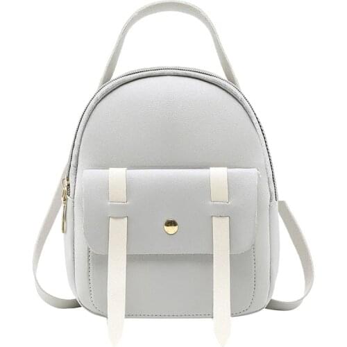 Contrast Color Backpack Women Mini Casual Travel PU Bag Multifunctional Bags Best Sale-WT