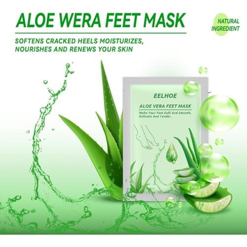 1 Pair Of Aloe Foot Mask Moisturizing And Nourishing Heel Anti-cracking Exfoliating And Exfoliating Foot Care TSLM1