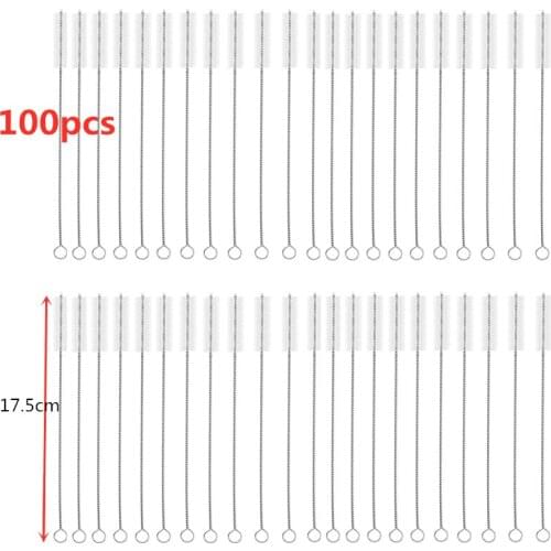 100pcs 20cm Stainless Steel Drinking Straws Brushes Pipes Brush Cleaning Brush for Glass Straws Cleaner Bar Tools