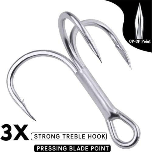 20pc/Box Super Sharp ORIGIN Hook Treble Fishing Hooks 2/4/6/8/10# High Carbon Steel 82MN Treble Hooks Fishing Tackle ST41-3X-CP