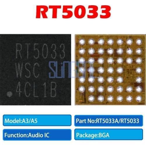 11pcs/lot RT5033A/RT5033 for Samsung A5 A5000 A3 A3000 Audio IC