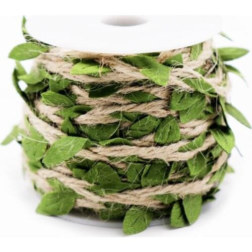 5 Meter Green Leaves Weaving Hemp Rope DIY Wedding Birthday Wedding Decoration Bouquet Packaging Rope