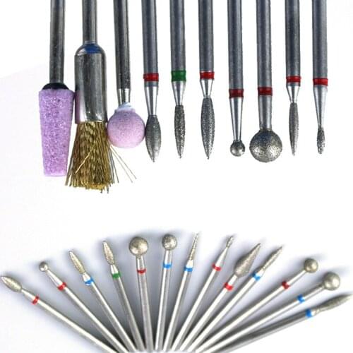 Diamond Nail Drill Bit Milling Cutter For Manicure Burr Cuticle Clean Electric Cutter Rotary Drill Bits Accessories Nail Files