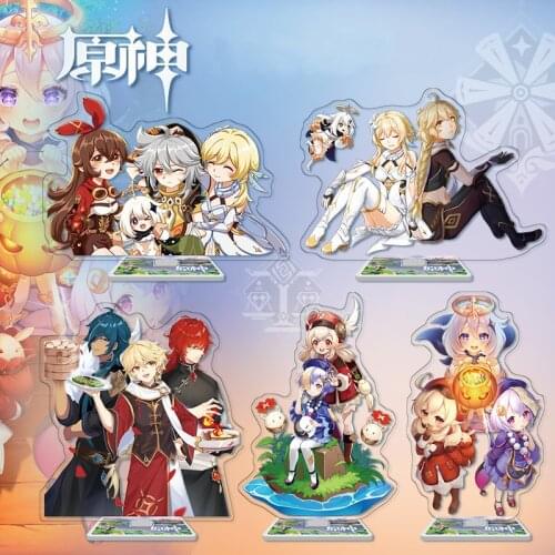 Anime Game Genshin Impact Figure Acrylic Stand Model Toy Xiao Venti Diluc Qiqi Action Figure Decoration Anime Lovers Gifts DIY