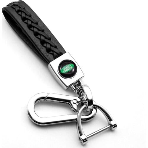 Fashion Metal Men Genuine Leather Car Keychain Key Ring Cover Chain For Land Rover Range Rover Sport Discovery 4 Evogue LR4