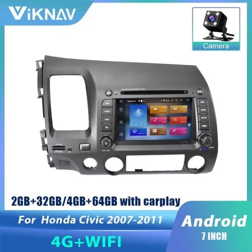 2 din car multimedia player for Honda Civic sedan 2007 2008 2009 2010 2011 android 10 auto radio stereo GPS navigator DVD player