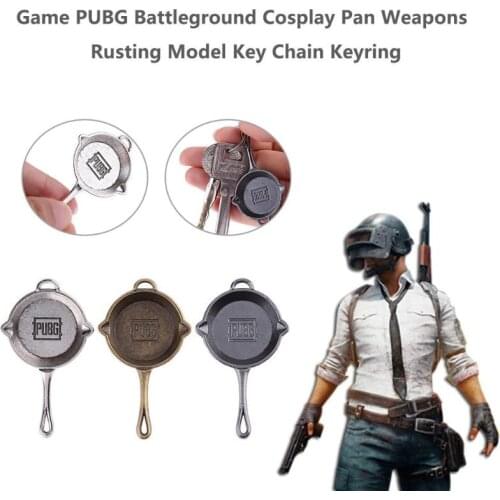 Game PUBG Weapons Rusting Keychain Battleground Cosplay Pan Model Keyring Sniper Rifle Model Unknown Players Key Buckle Jewelry